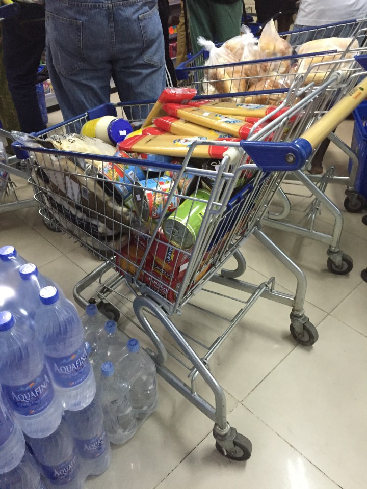 I really can't say if this is just someone's regular shopping, or a conscious effort to stock up :-)