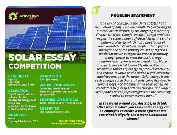 Call for submissions for the Solar essay competiton
